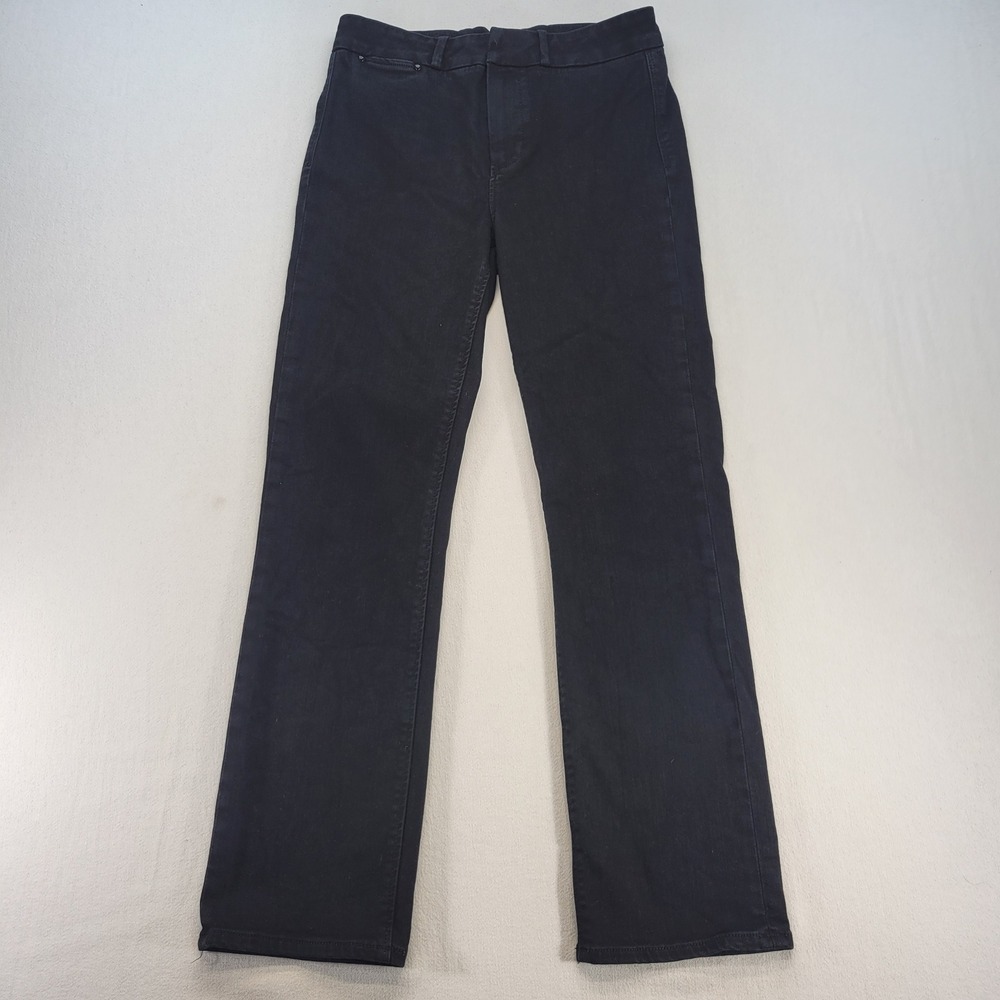 Paige Cindy Jeans Women 26 Black Straight Leg High Rise V-Back Denim